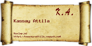 Kassay Attila névjegykártya